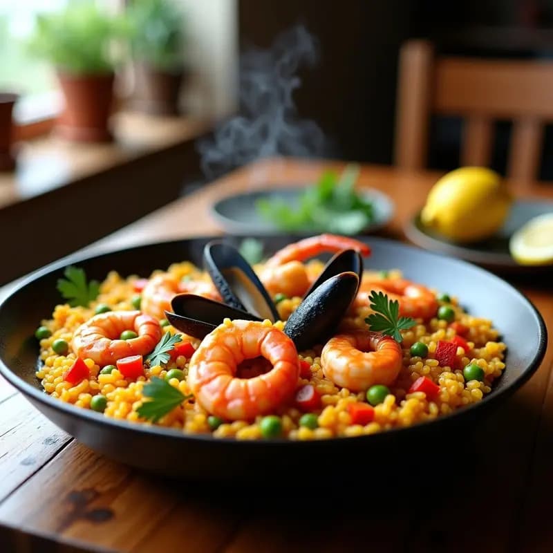 Paella de Mariscos y Azafrán en Airfryer: Receta Española Tradicional en Menos Tiempo