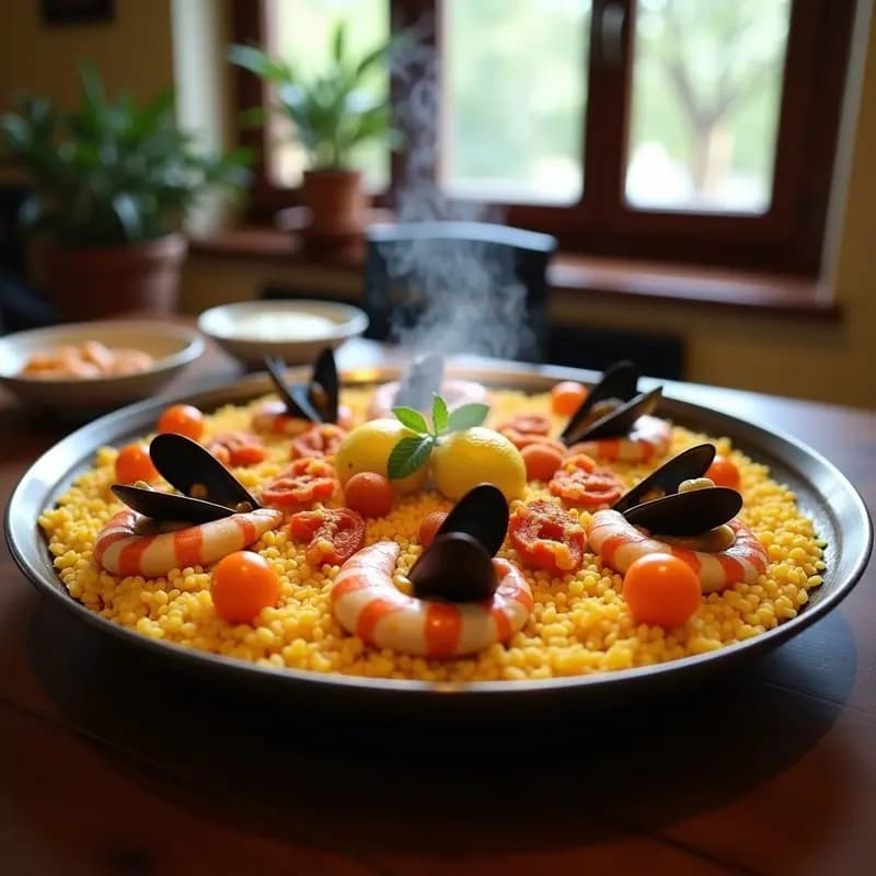 Paella de Mariscos y Azufaifas: Receta Valenciana con Toque Frutal en 40 Minutos