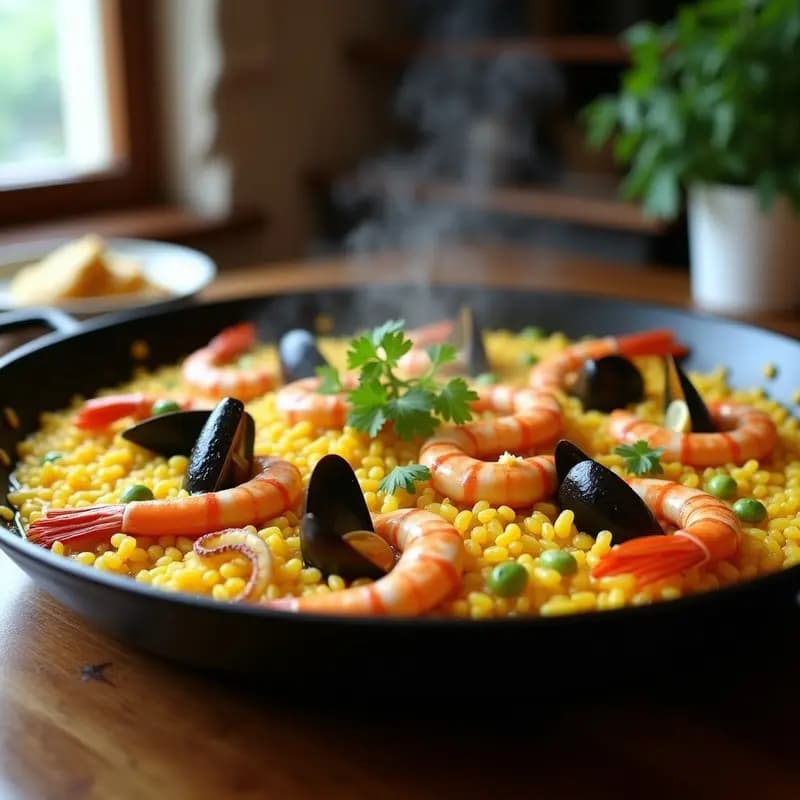 Paella de Mariscos y Cúrcuma: Receta Española Antiinflamatoria en una sola Olla