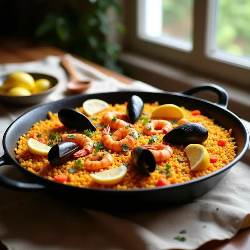 Paella de Mariscos al Estilo Valenciano: Receta Española para Celebrar en Familias