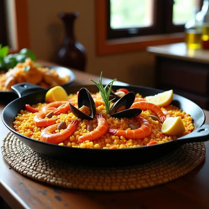 Paella de Mariscos al Estilo Valenciano: Receta Tradicional con Azafrán y Pimentón