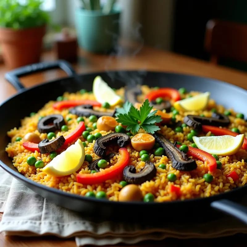 Paella de Mariscos Veganos: Receta Española con Algas y Corazón de Alcachofa