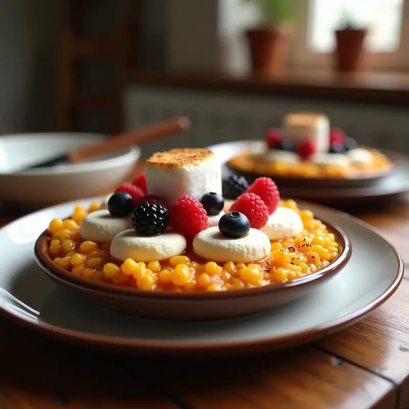 Paella de Marshmallows y Caramelo: Postre Español Innovador Sin Horno