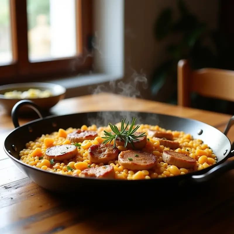 Paella de Montaña con Pollo, Costilla y Garrofó: Receta Valenciana Auténtica