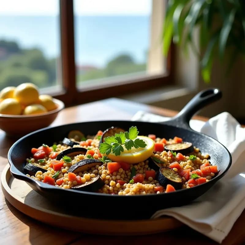 Paella Negra Vegana con Tinta de Calamar y Verduras: Receta Española Sin Mariscos en 40 Minutos