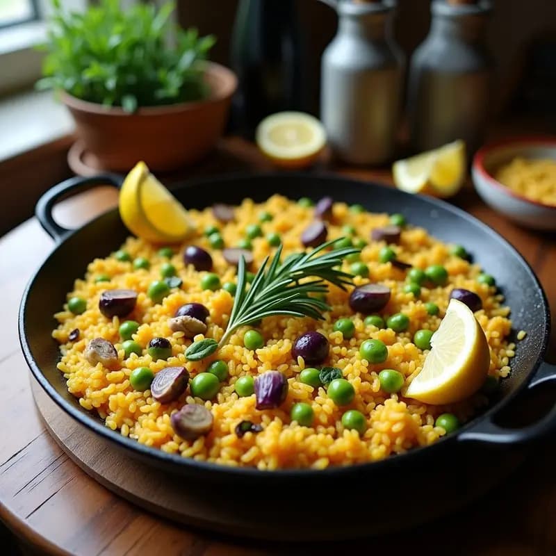 Paella de Verdeo con Alcachofas y Guisantes: Receta de Primavera en Paellera