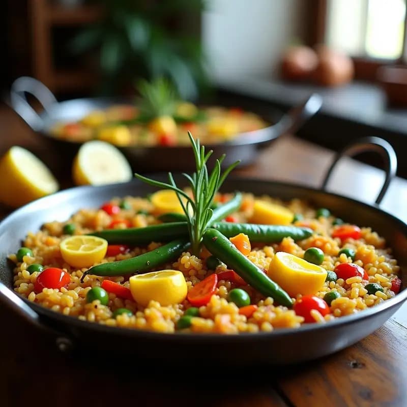 Paella de Verduras con Alcachofas y Judías Verdes: Receta Vegana de Valencia