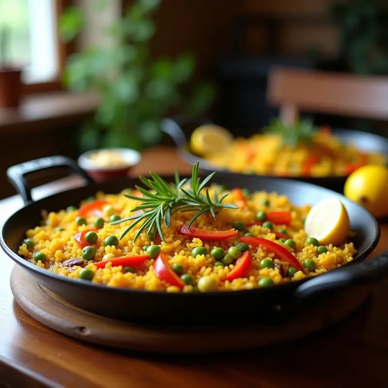 Paella de verduras de temporada: Versión vegetariana del clásico valenciano