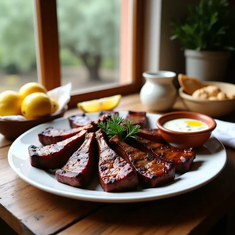 Paidakia: Costillas de Cordero a la Parrilla con Salsa Tzatziki: Receta Griega Auténtica