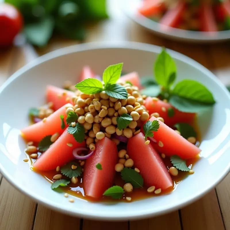 Pakkad Thai: Ensalada de Pamelo y Cacahuetes con Vinagreta de Tamarindo y Chile