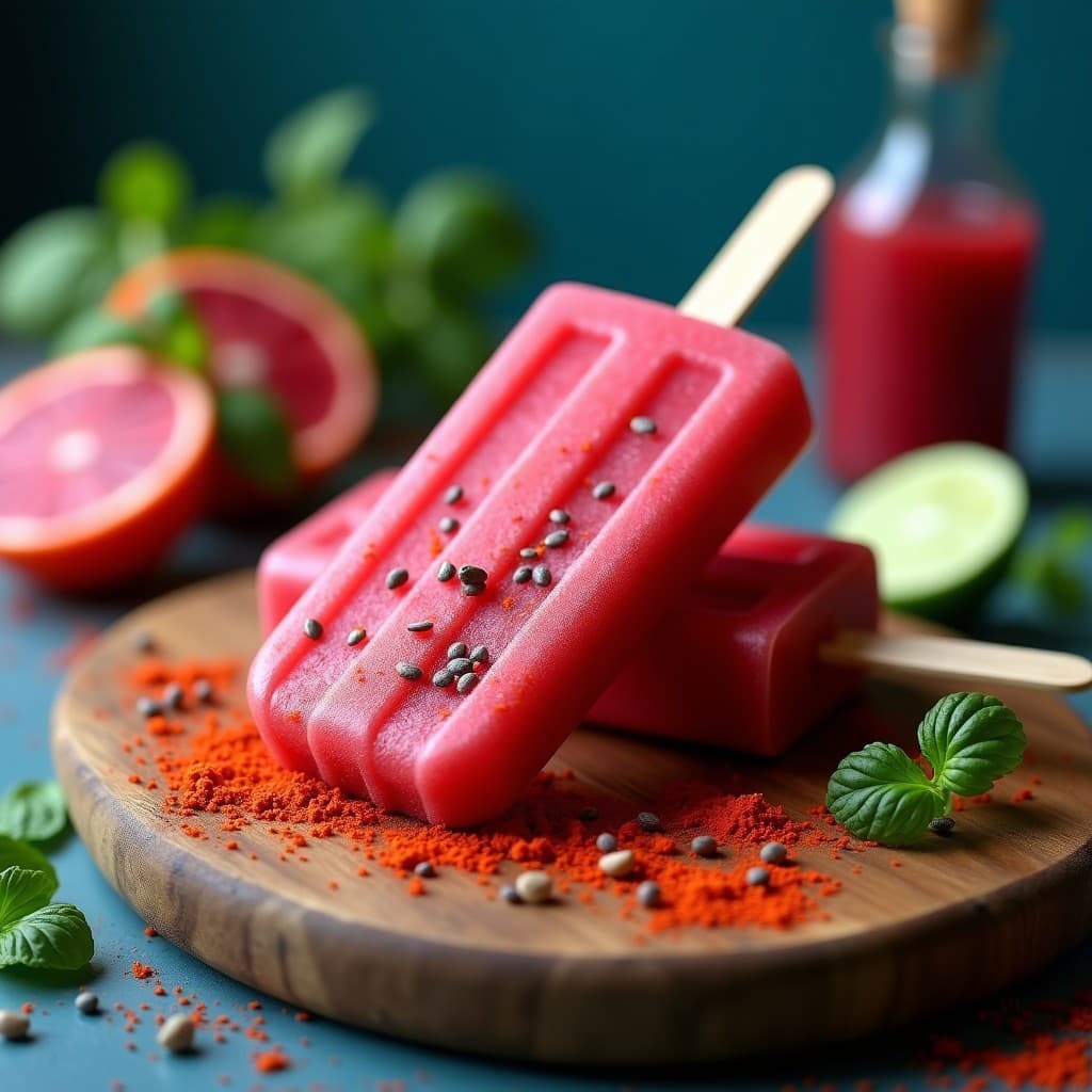 Paletas de Agua de Jamaica y Chile en Polvo: Postre Mexicano Sin Azúcar y Refrescante
