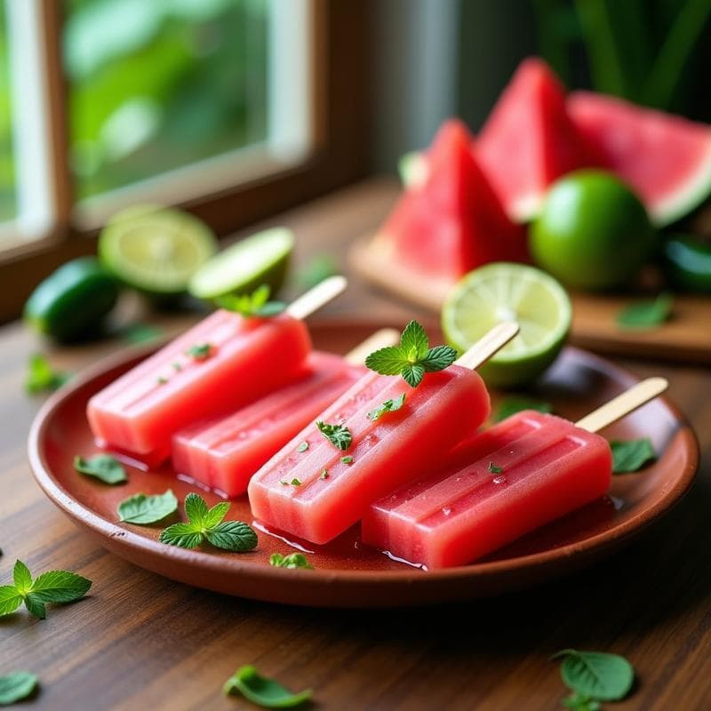 Paletas de Sandía y Jalapeño con Limón: Postre Mexicano Picante y Refrescante