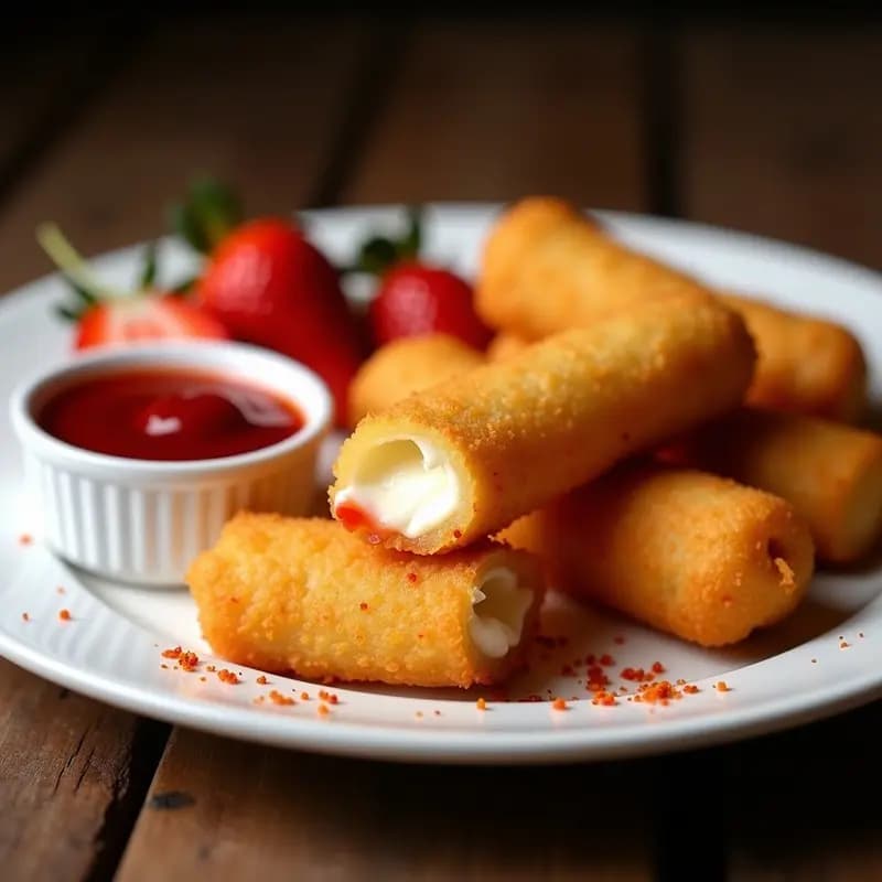 Palitos de Mozzarella Empanizados con Mermelada de Fresa y Chile: El Snack Crujiente que Desafía los Sabores