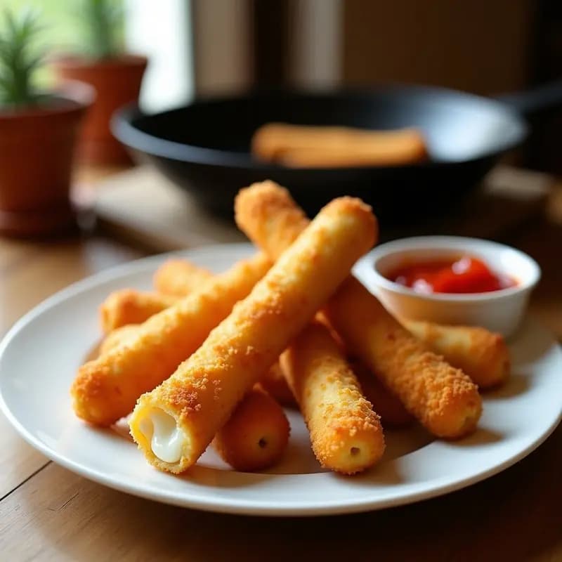 Palitos de Queso Mozzarella Empanizados con Mermelada de Tomate Picante: Aperitivo Adictivo