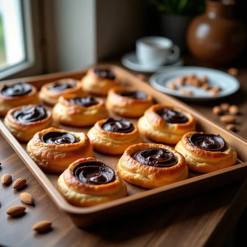 Palmiers de Masa de Hojaldre con Chocolate Negro: Receta Francesa Crujiente y Sin Azúcar