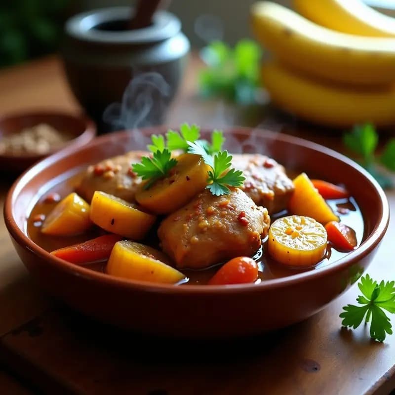 Paloa de Pollo y Plátano Maduro: Guiso Dominicano en Olla Lenta con Toque Dulce