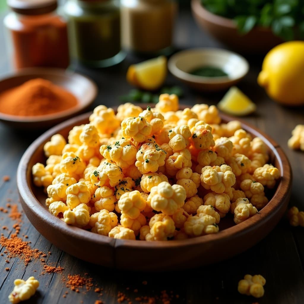 Palomitas de Maíz con Polvo de Algas y Especias Cajún: Snack Crujiente y Salado Sin Aceite