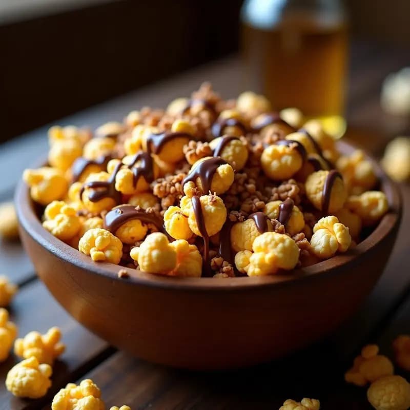 Palomitas de Maíz Caramelizadas con Chocolate y Nueces: Snack Dulce para Maratón de Pelis