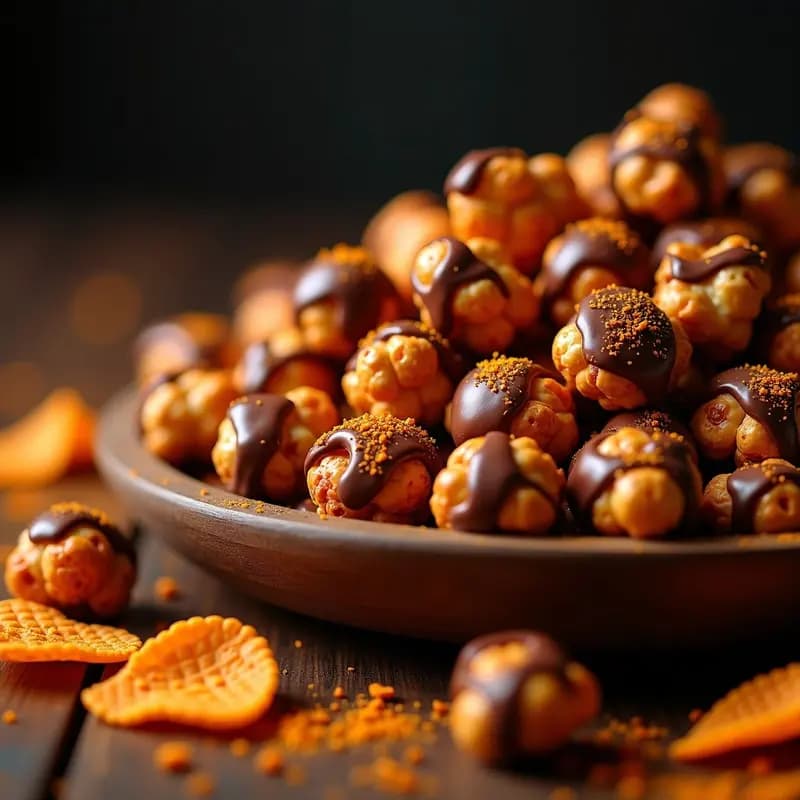 Palomitas de Maíz Bañadas en Chocolate y Espolvoreadas con Polvo de Doritos: Snack de Cine Extremadamente Adictivo