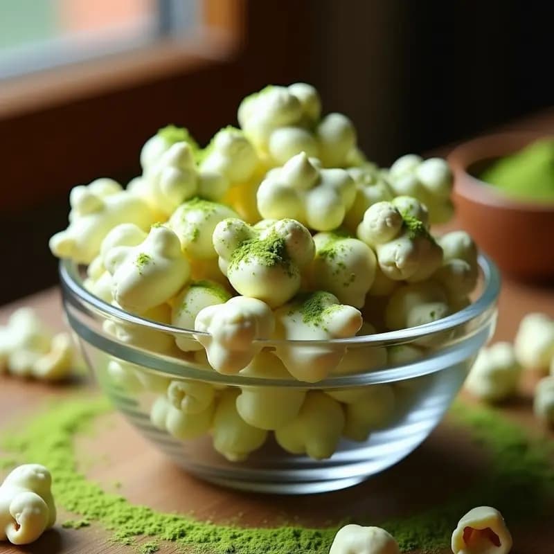 Palomitas de Maíz con Polvo de Matcha y Chocolate Blanco: Snack Dulce Japonés para TikTok