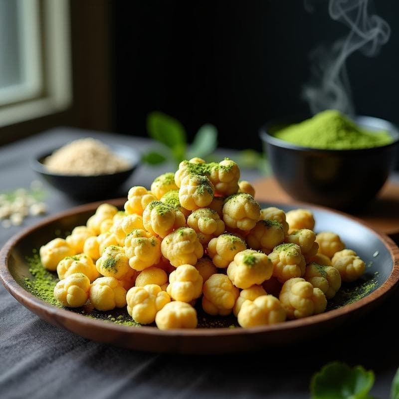 Palomitas de Maíz con Polvo de Matcha y Semillas de Sésamo: Snack Saludable y Antioxidante
