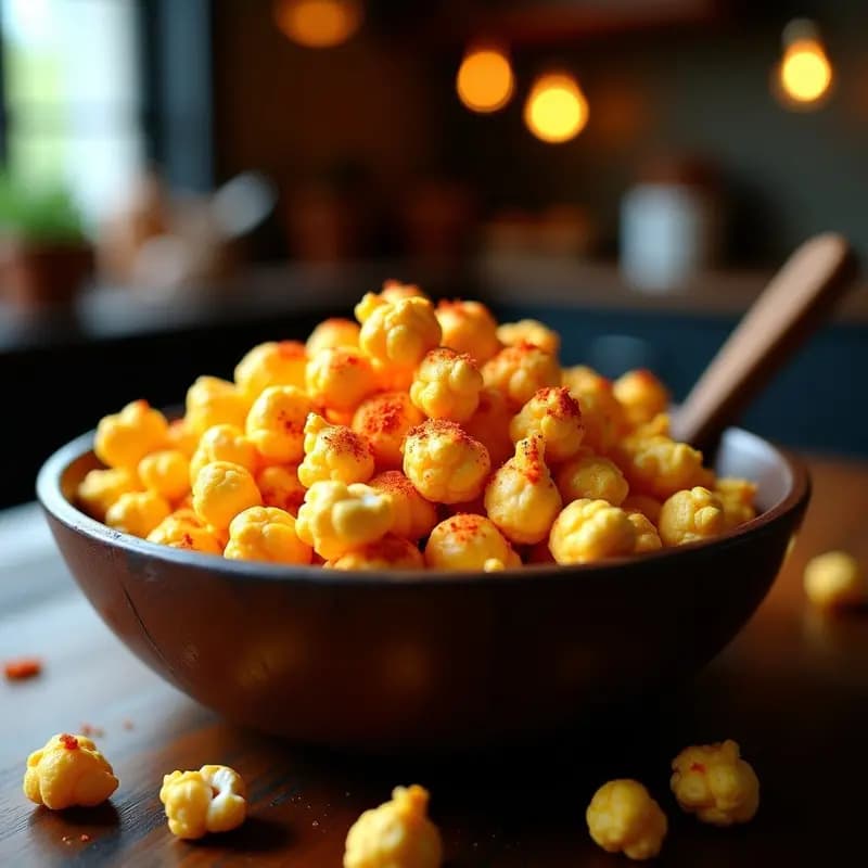 Palomitas de Maíz con Queso Cheddar y Especias Picantes: Snack de Cine con un Toque Picante