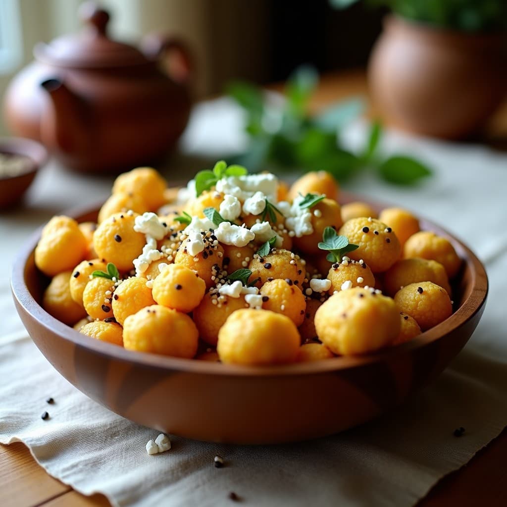 Palomitas de Maíz con Especias de Zaatar y Queso Feta: Snack Sirio Crujiente en Airfryer