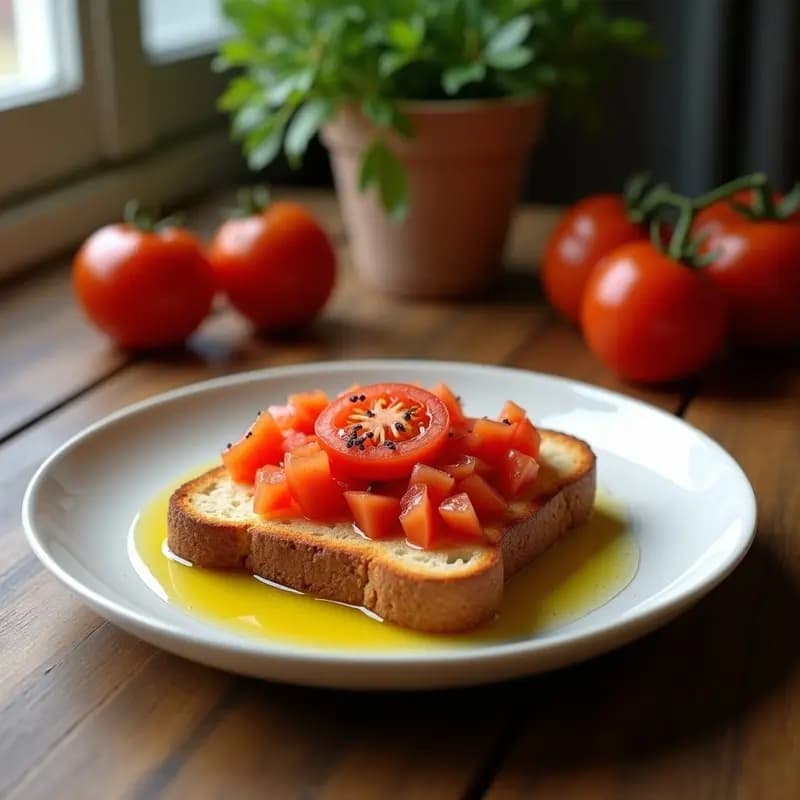 Pan con aceite y tomate de la huerta: Desayuno mallorquín con sal y pimienta