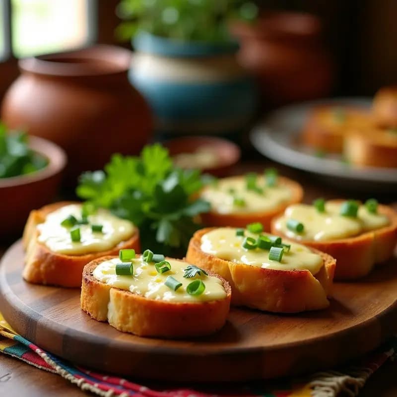 Pan de Ajo Colombiano con Queso Campesino: Aperitivo Rápido y Económico