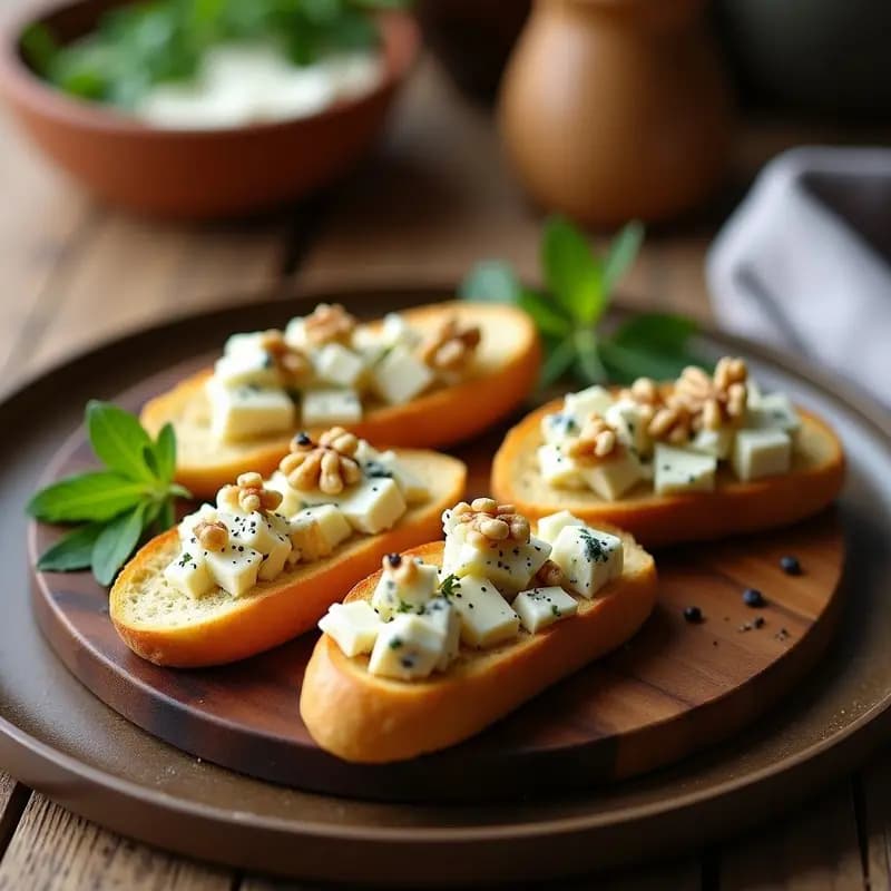 Pan de Ajo con Queso Azul y Miel: Entrante Francés Gourmet en 10 Minutos