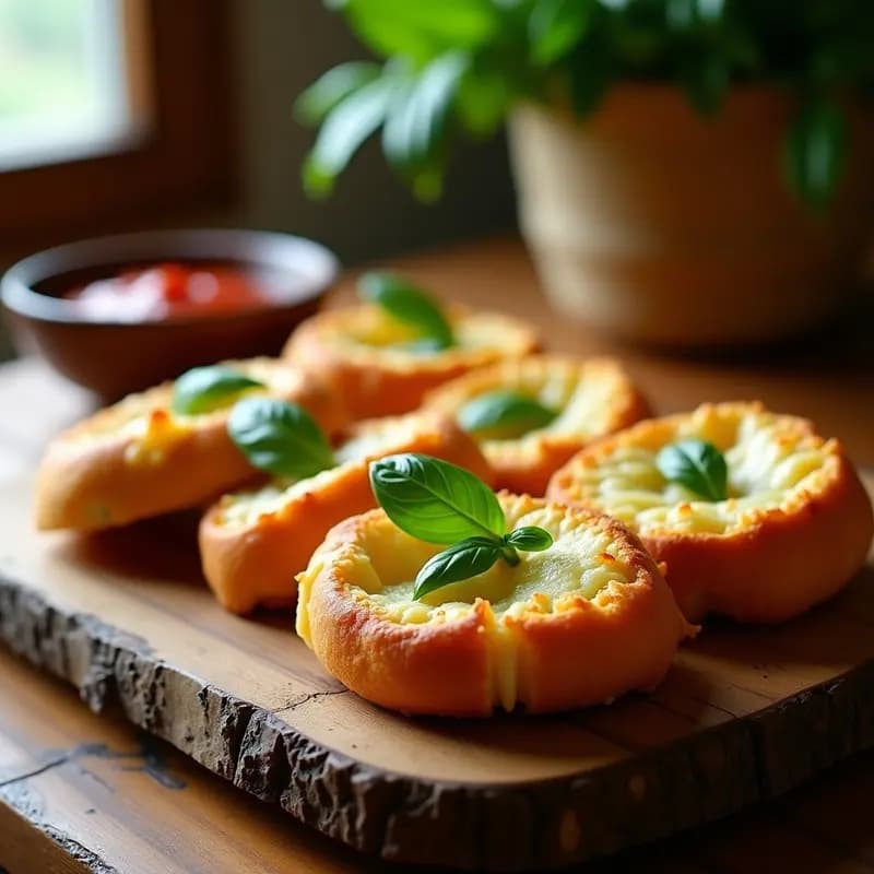 Pan de Ajo Relleno de Queso Mozzarella y Albahaca: Aperitivo Italiano en Airfryer