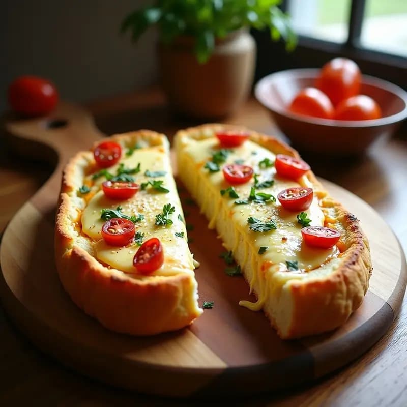 Pan de Ajo con Queso Mozzarella y Tomate Seco: Entrante de Panadería Decadente