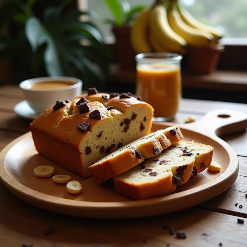 Pan de Banano y Cacahuete con Trozos de Chocolate 85%: Desayuno Sin Harina y Alto en Energía