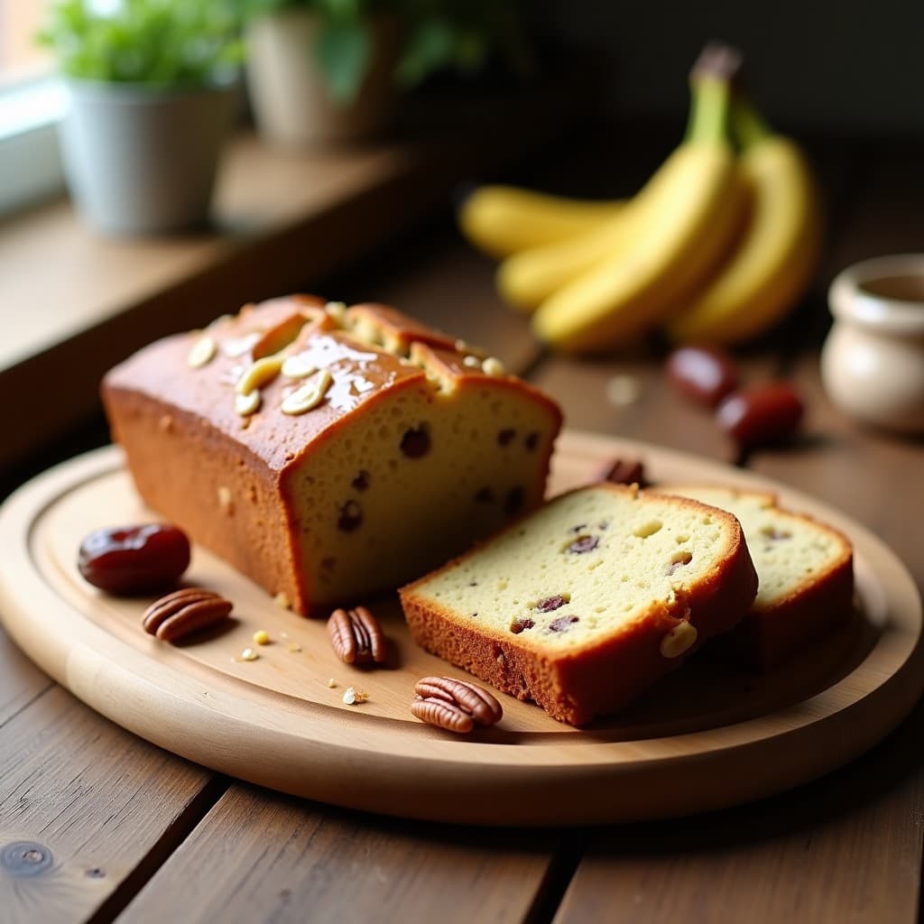 Pan de Banano y Nueces con Toque de Miel de Dátiles: Desayuno Sin Gluten y Sin Azúcar Refinado