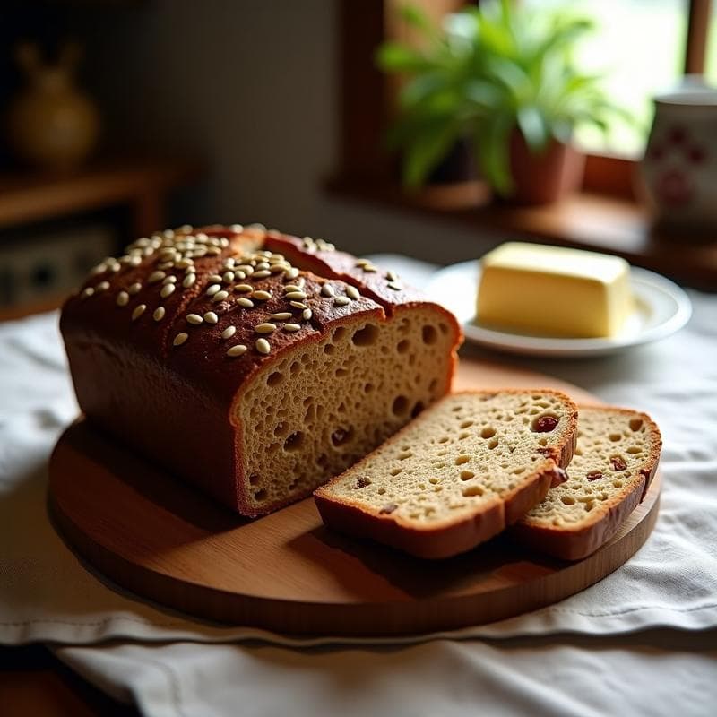 Pan de Centeno con Semillas de Girasol y Pasas Rubias: Receta Alemana Keto y Sin Lactosa