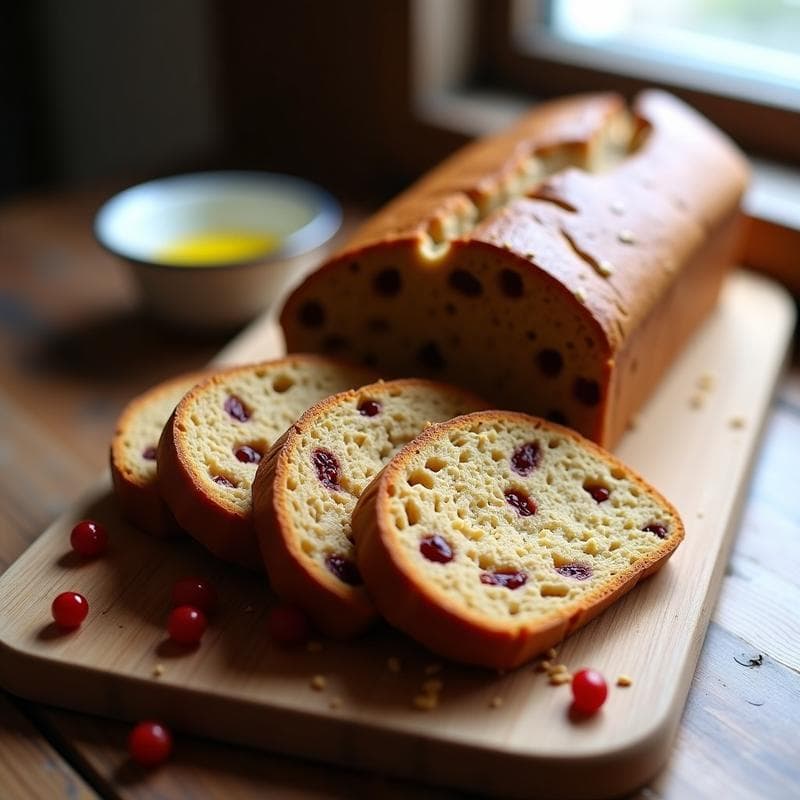 Pan de Centeno con Semillas de Lino y Pasas de Arándanos Rojos: Desayuno Escandinavo Keto