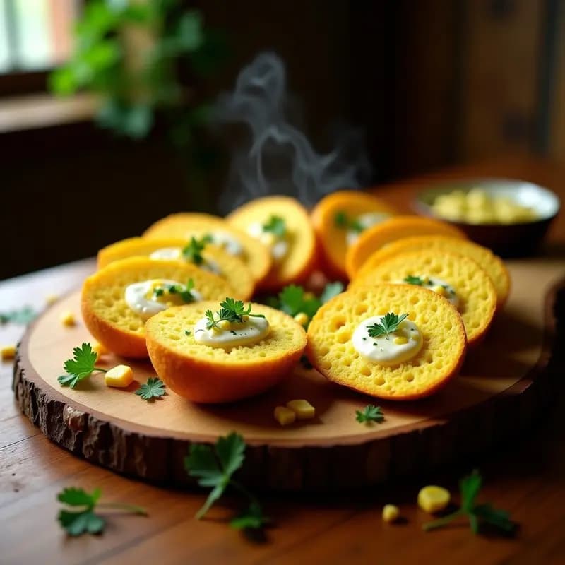 Pan de Elote con Mantequilla de Ajo y Hierbas: Acompañamiento Colombiano Sin Lactosa