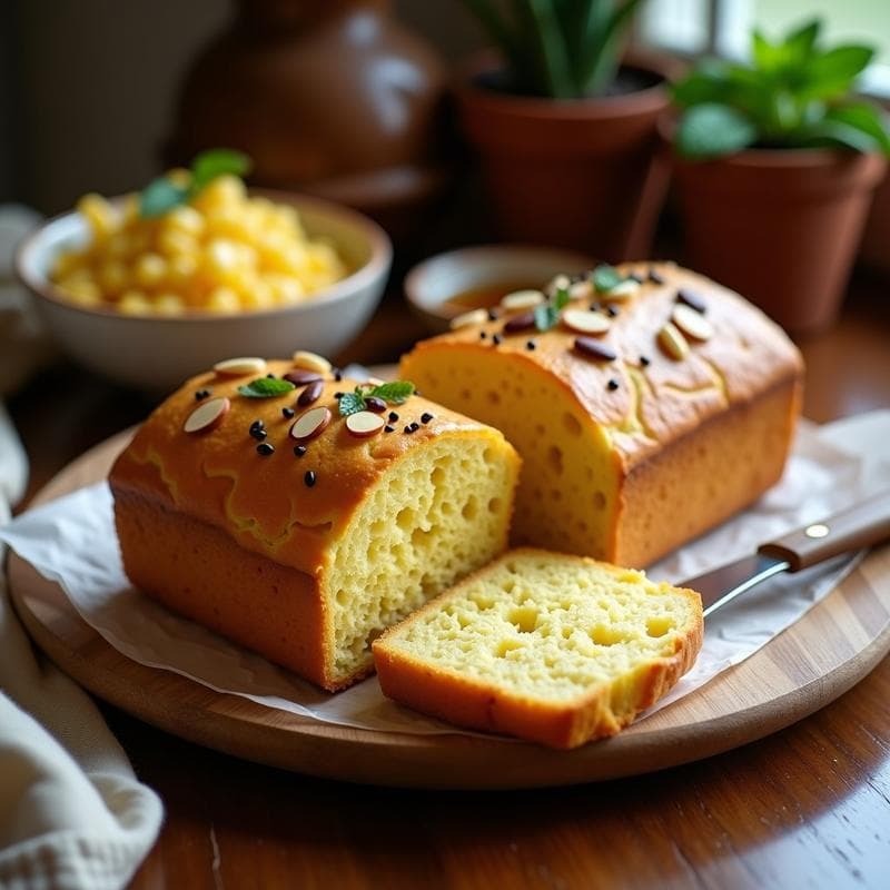 Pan de Elote con Miel de Agave y Semillas de Amapola: Desayuno Mexicano Sin Harina