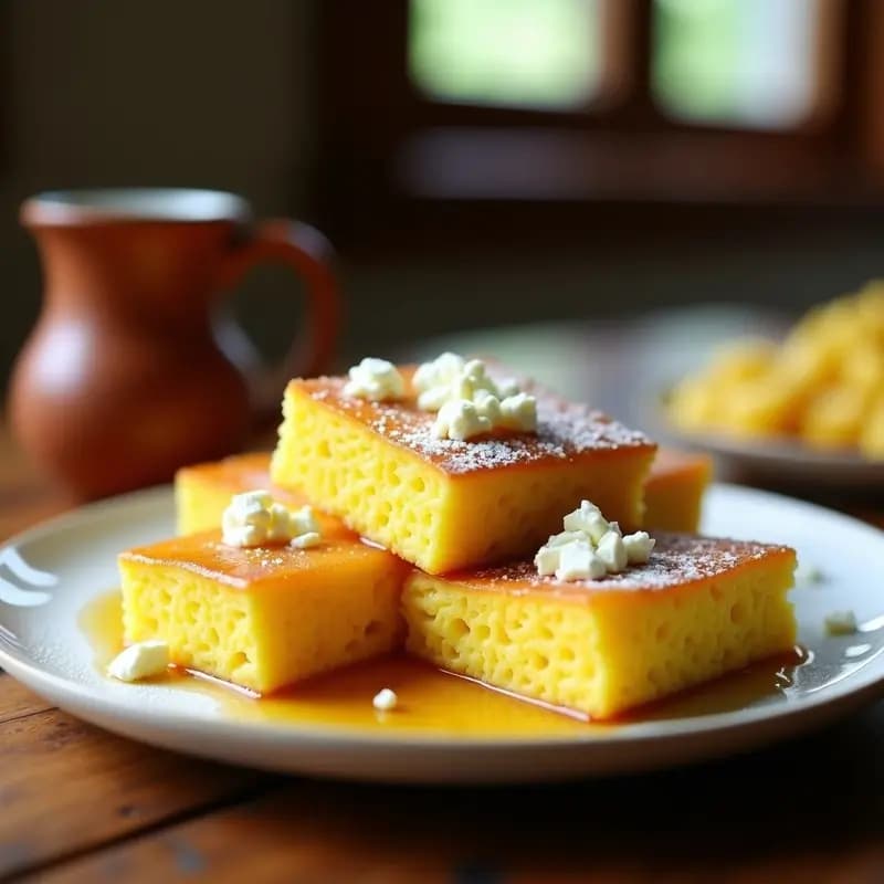 Pan de Elote con Miel y Queso Fresco: Desayuno Colombiano Dulce-Salado