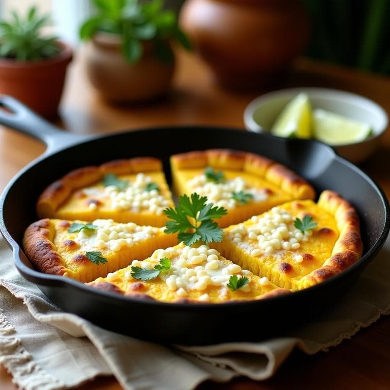Pan de Elote y Queso Cotija: Receta Colombiana en Sartén sin Horno