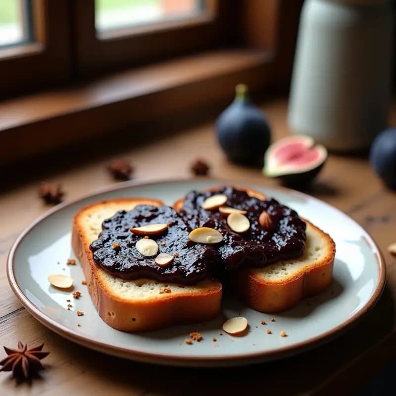 Pan de Especias con Compota de Higo Negro: Desayuno Alemán Sin Azúcar y Vegano