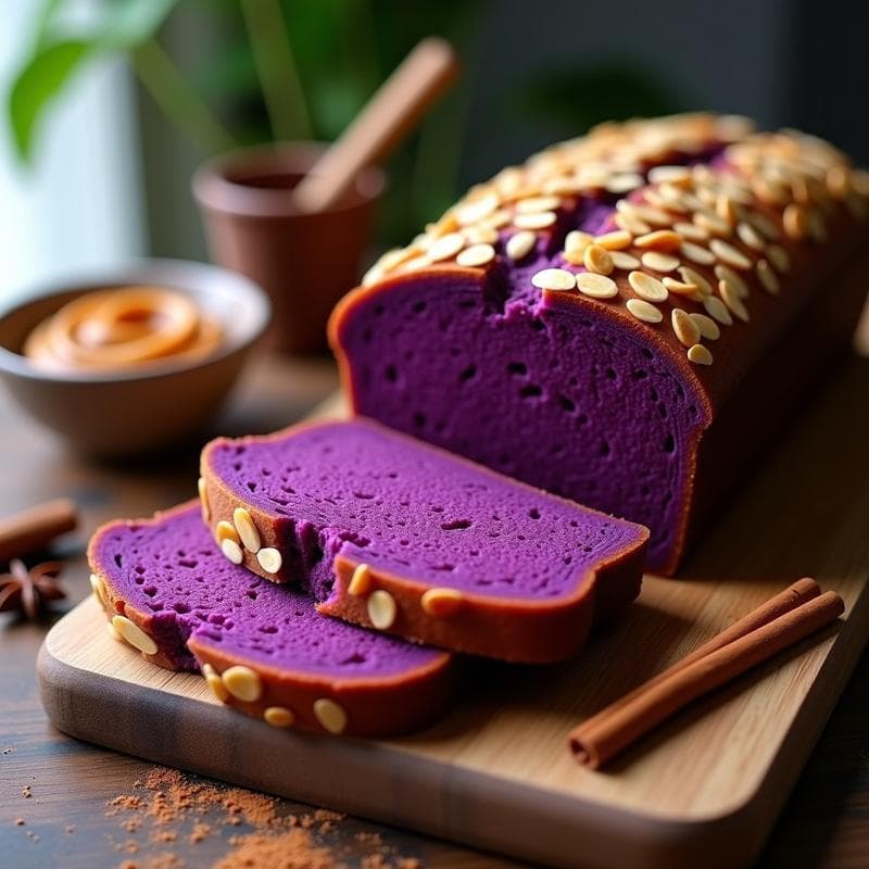 Pan de Especias con Puré de Boniato Morado: Desayuno Vegano Sin Harina