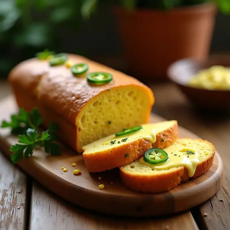 Pan de Maíz y Jalapeño con Mantequilla de Ajo: Receta Mexicana Sin Gluten