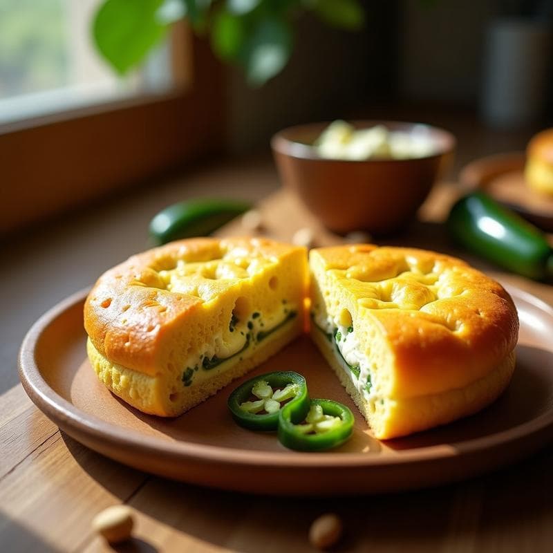 Pan de Maíz con Queso de Anacardos y Jalapeños: Receta Vegana Sin Gluten para Tupper