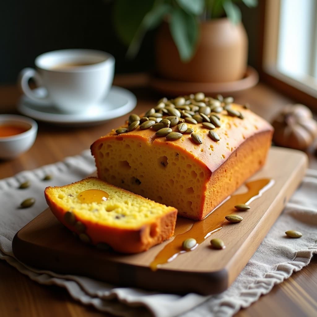 Pan de Maíz y Semillas de Calabaza con Miel de Agave: Desayuno Sin Gluten y Energético