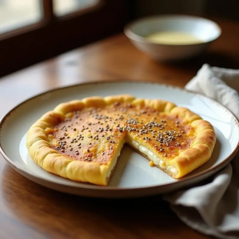 Pan de Maíz y Semillas de Chía con Relleno de Queso de Anacardos: Desayuno Vegano Sin Horno