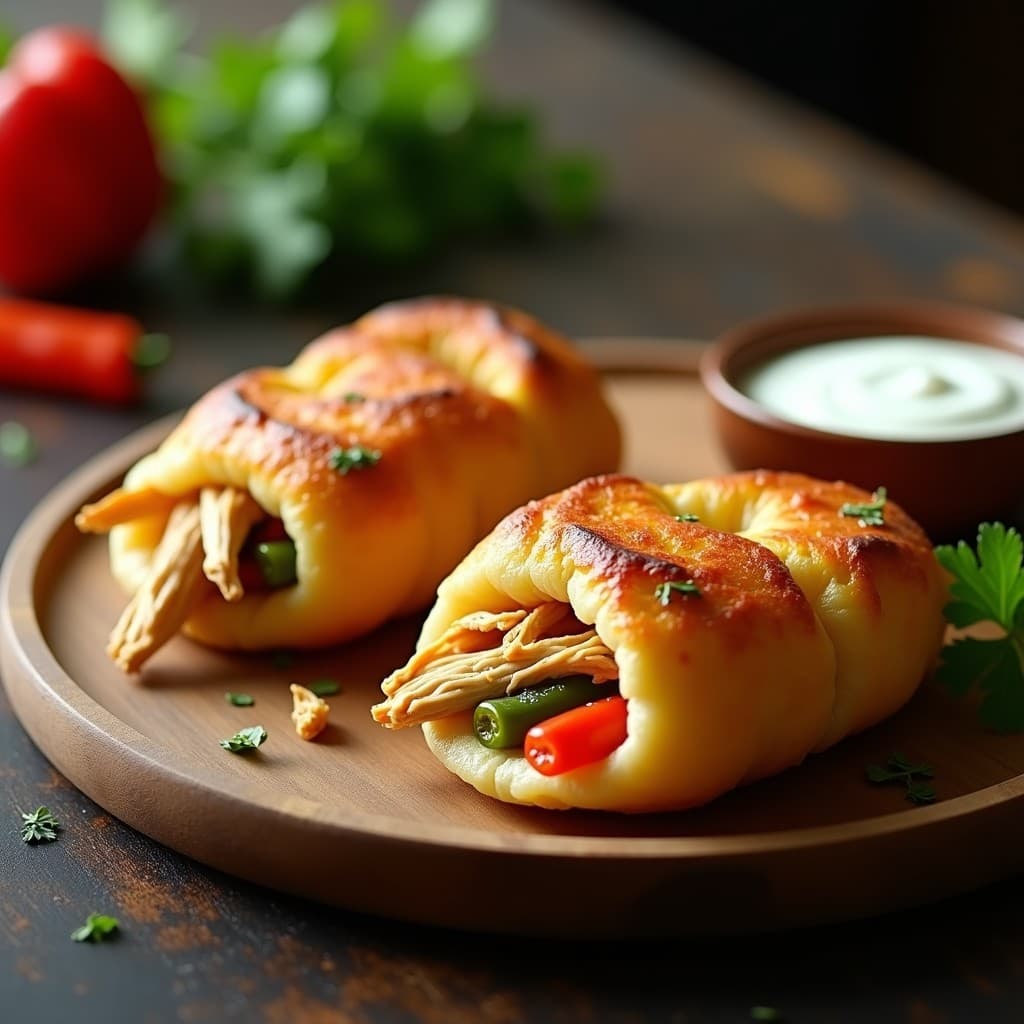 Pan de Mandioca Relleno de Pollo Desmenuzado y Pimientos: Receta Paraguaya en Airfryer