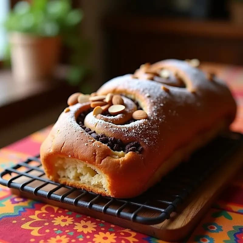 Pan de Muerto de Chocolate y Canela: Desayuno Mexicano Vegano con Toque de Vainilla