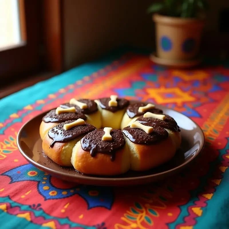 Pan de Muerto con Chocolate Negro y Especias: Receta Mexicana Vegana y Sin Azúcar
