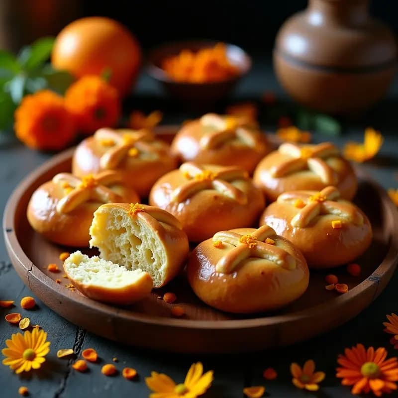 Pan de Muerto Mexicano con Esencia de Flor de Cempasúchil: Receta Tradicional Sin Azúcar
